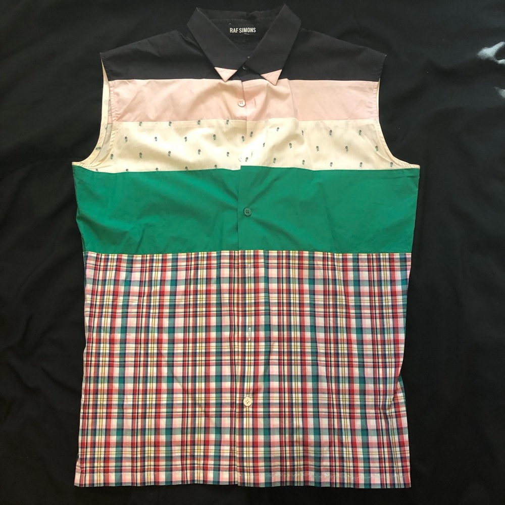 RAF SIMONS Sleeveless Button Down Shirt